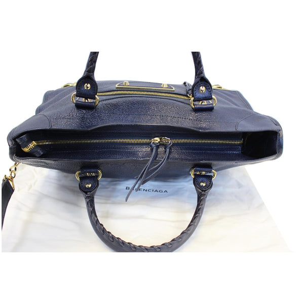 BALENCIAGA Metallic Edge City Leather Shoulder Bag Navy Blue - Last Call