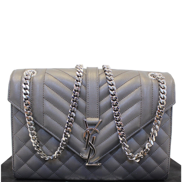 YVES Saint Laurent Envelope Medium Chain Shoulder Bag Grey