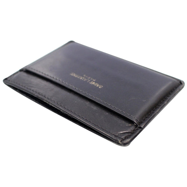 YVES SAINT LAURENT Smooth Leather Card Holder Black