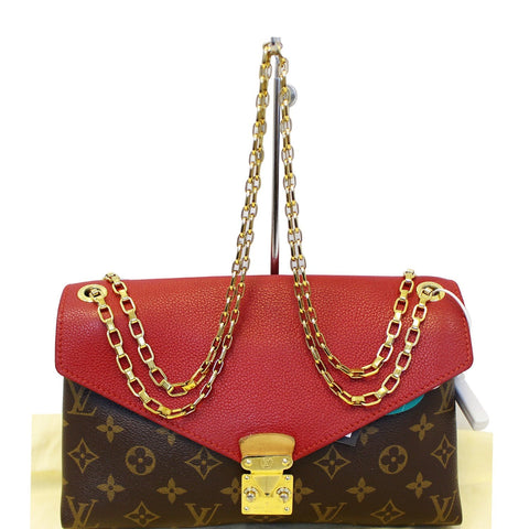 LOUIS VUITTON Monogram Canvas Pallas Chain Crossbody Bag Cherry