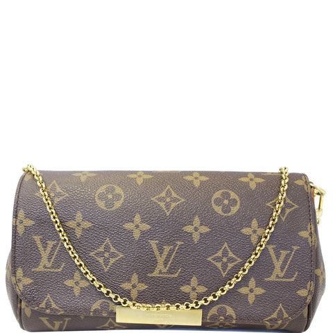 LOUIS VUITTON Favorite PM Monogram Canvas Crossbody Bag Brown