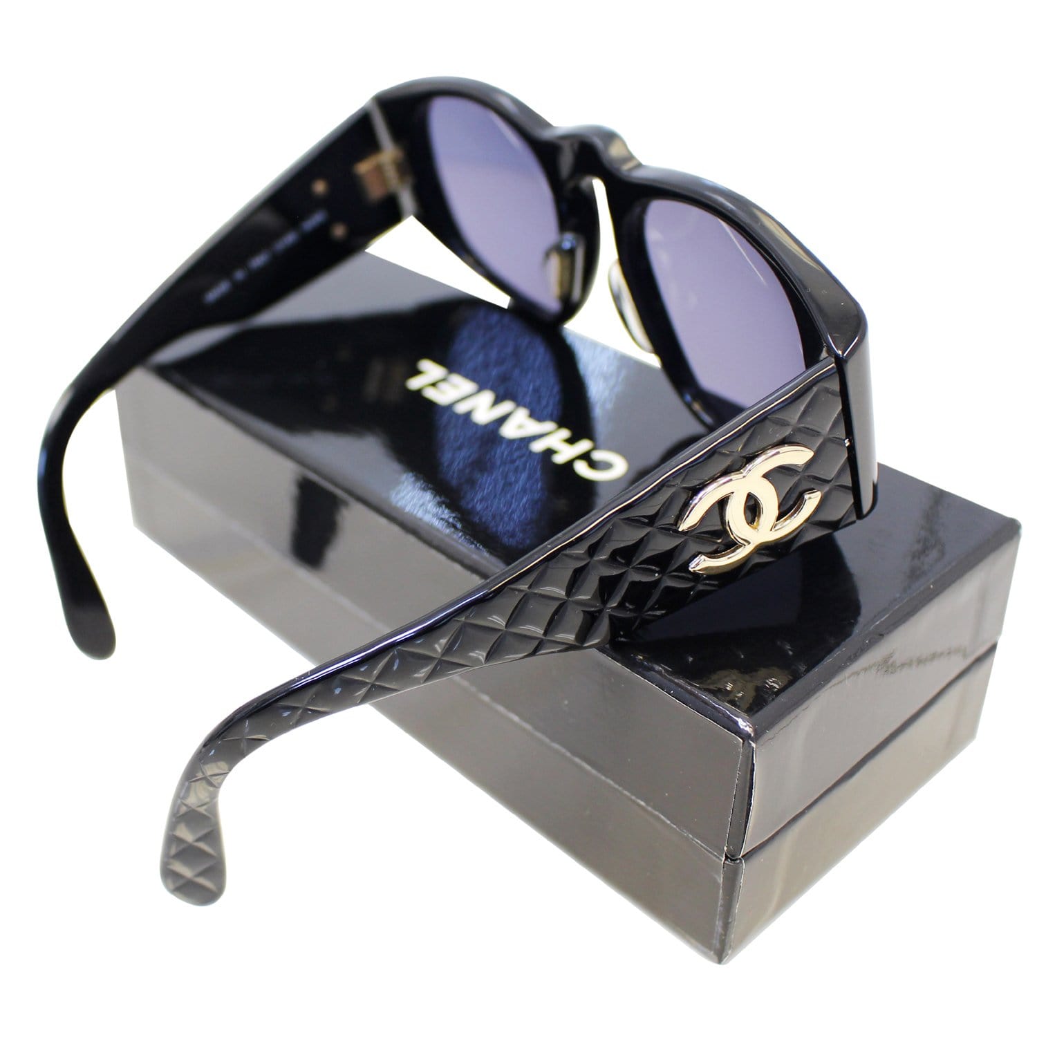 CHANEL Quilted Sunglasses 5045 Black 26719
