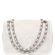 CHANEL Caviar Timeless CC Flap Shoulder Bag White