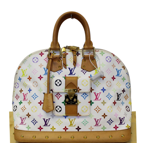LOUIS VUITTON Alma GM Multicolor White Satchel Handbag
