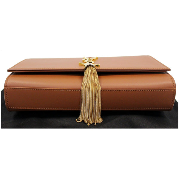 YVES SAINT LAURENT Kate Large Grain De Poudre Leather Shoulder Bag Brown