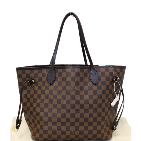 LOUIS VUITTON Neverfull MM Damier Ebene Tote Shoulder Bag
