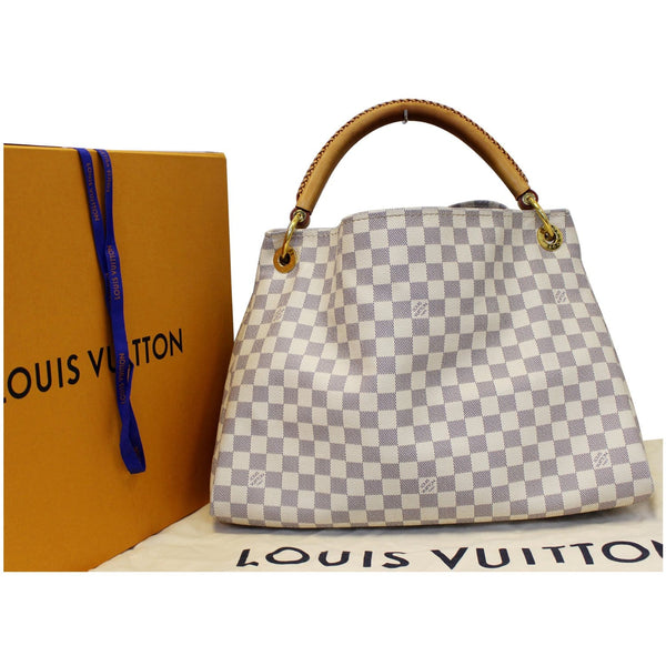 LOUIS VUITTON Artsy MM Damier Azur Shoulder Bag White-US
