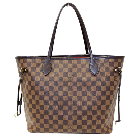 LOUIS VUITTON Neverfull MM Damier Ebene Brown Tote Bag