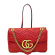 GUCCI GG Marmont Matelasse Red Leather Shoulder Bag-US