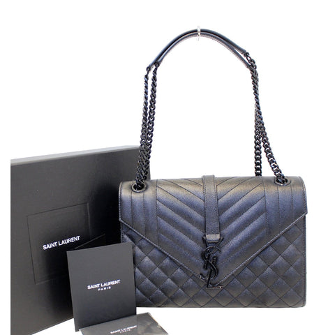 YVES Saint Laurent Envelope Medium Chain Shoulder Bag Black