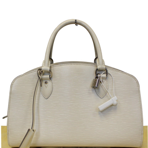 LOUIS VUITTON Pont Neuf PM Epi Leather Satchel Bag Ivory