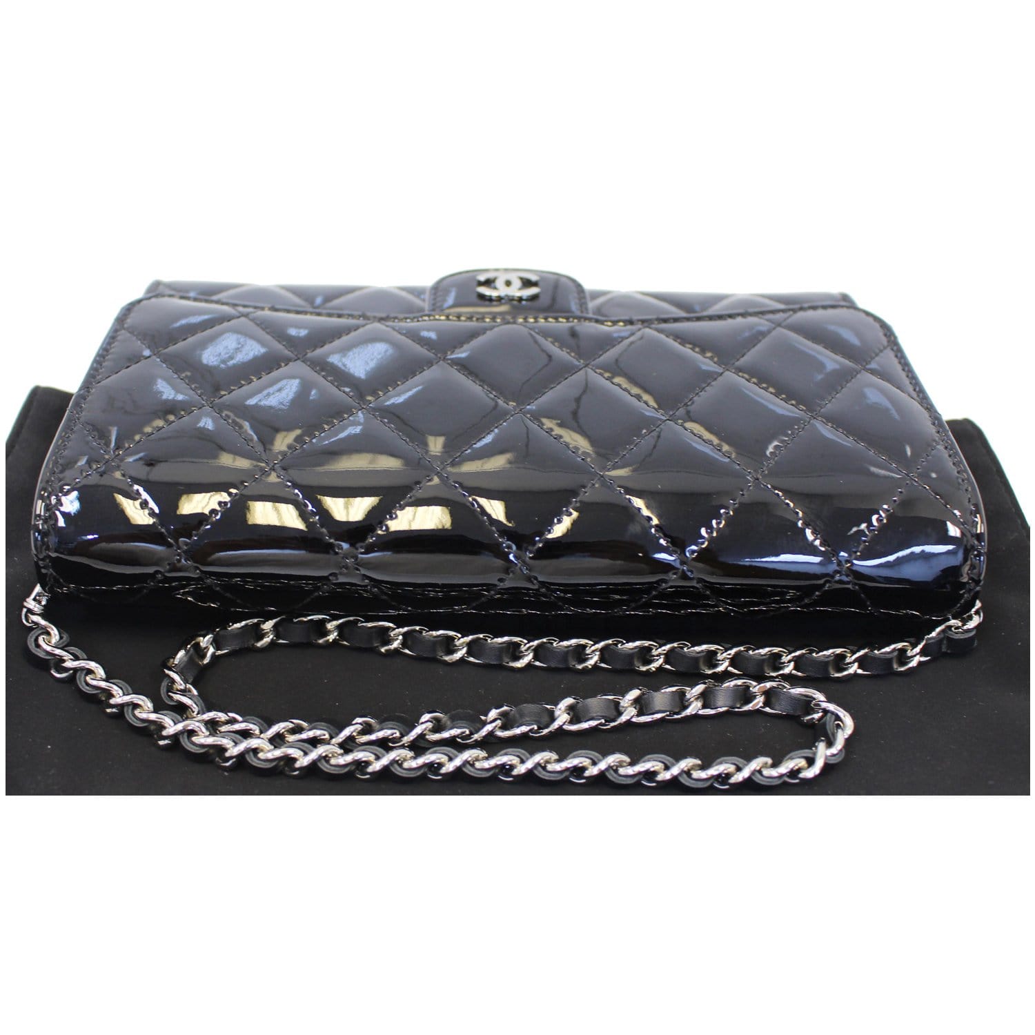 Chanel Flap Shoulder Bag Patent Leather in Black For Women
