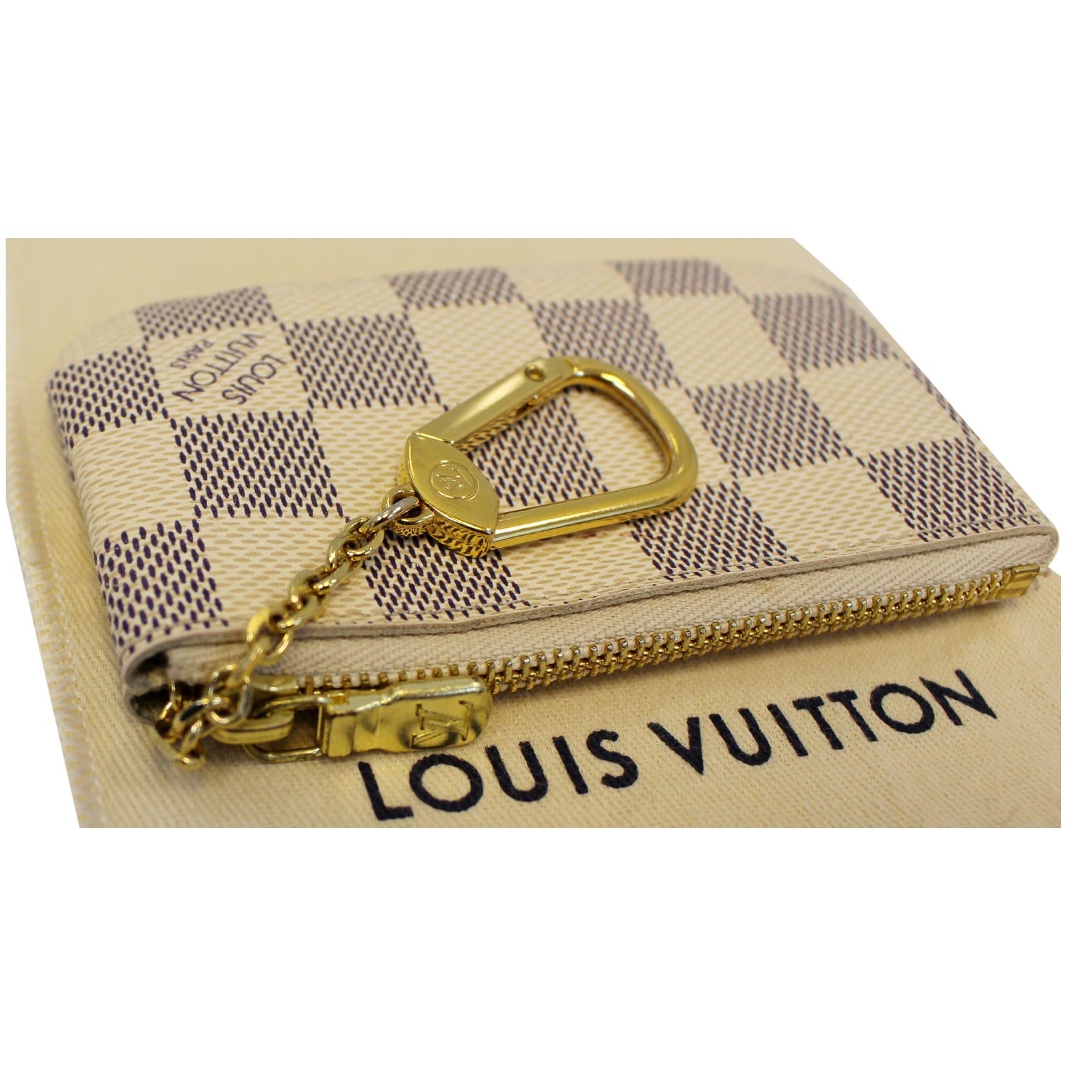 LOUIS VUITTON Damier Azur Pochette Cles Coin Purse N62659 LV Auth yk7781  ref.1009184 - Joli Closet