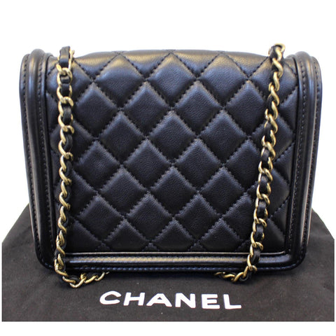 CHANEL Boy Brick Flap Black Leather Shoulder Bag-US