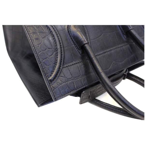CELINE Croc Stamped Embossed Leather Medium Phantom Luggage Tote Bag-US