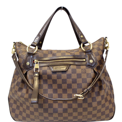 LOUIS VUITTON Evora MM Damier Ebene Tote Shoulder Bag Brown
