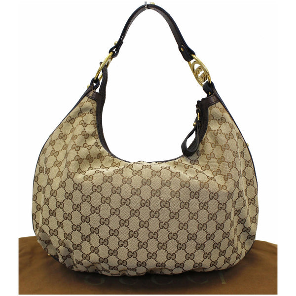Gucci Interlocking G Medium GG Canvas Hobo Bag - front view