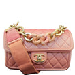 Chanel Sunset On The Sea Caviar Leather Small Flap in Coral front view