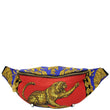 VERSACE Baroque and Leopard-Print Satin Belt Bag Multicolor