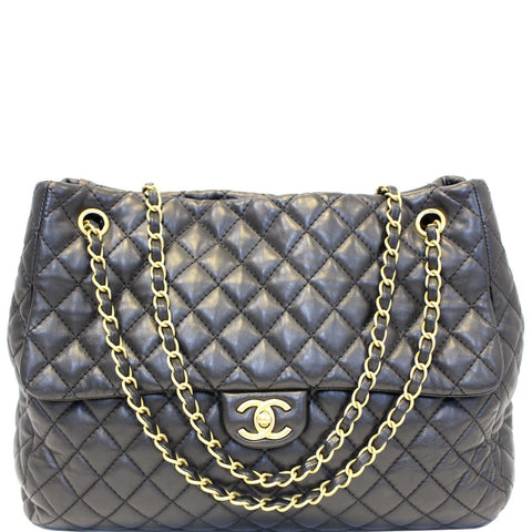 CHANEL Large Shopping Flap Shoulder Bag Black