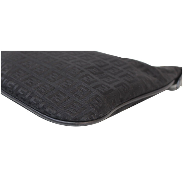 FENDI FF Zucchino Small Oyster Shoulder Bag Black