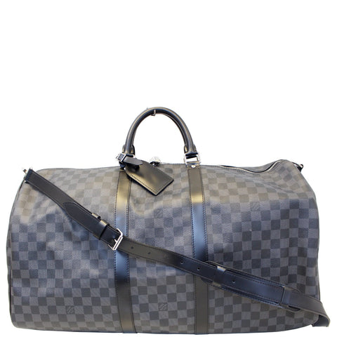 LOUIS VUITTON Keepall 55 Damier Graphite Bandouliere Travel Bag