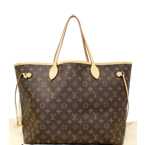 LOUIS VUITTON Neverfull GM Monogram Canvas Shoulder Bag Fuchsia