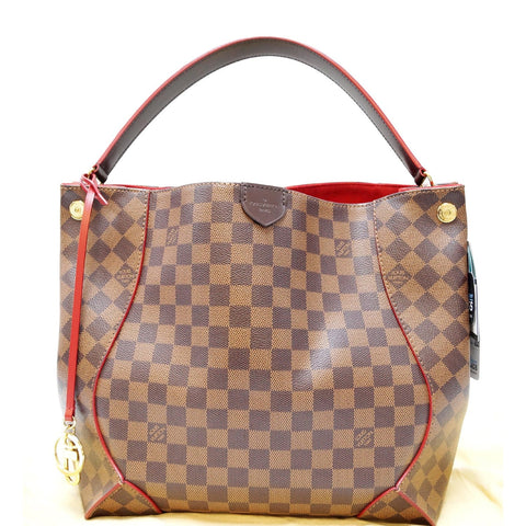 LOUIS VUITTON Caissa Damier Ebene Hobo Bag Brown