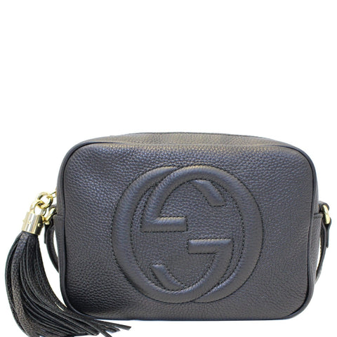GUCCI Soho Disco Pebbled Leather Small Crossbody Bag Black