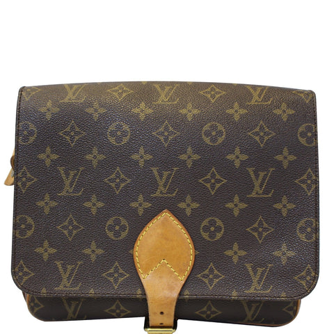 LOUIS VUITTON Cartouchiere MM Monogram Canavs Crossbody Bag Brown