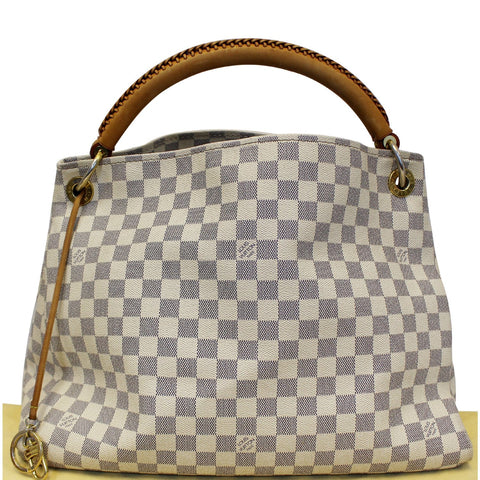 LOUIS VUITTON Artsy MM Damier Azur Shoulder Bag White