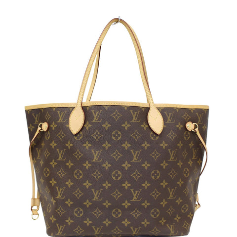 LOUIS VUITTON Neverfull MM Monogram Canvas Tote Bag Brown