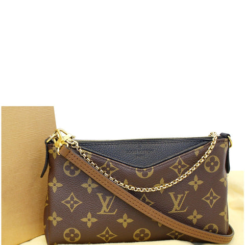 LOUIS VUITTON Pallas Monogram Canvas Clutch Crossbody Bag