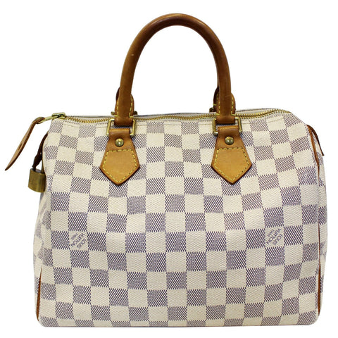 LOUIS VUITTON Speedy 25 Damier Azur Satchel Bag
