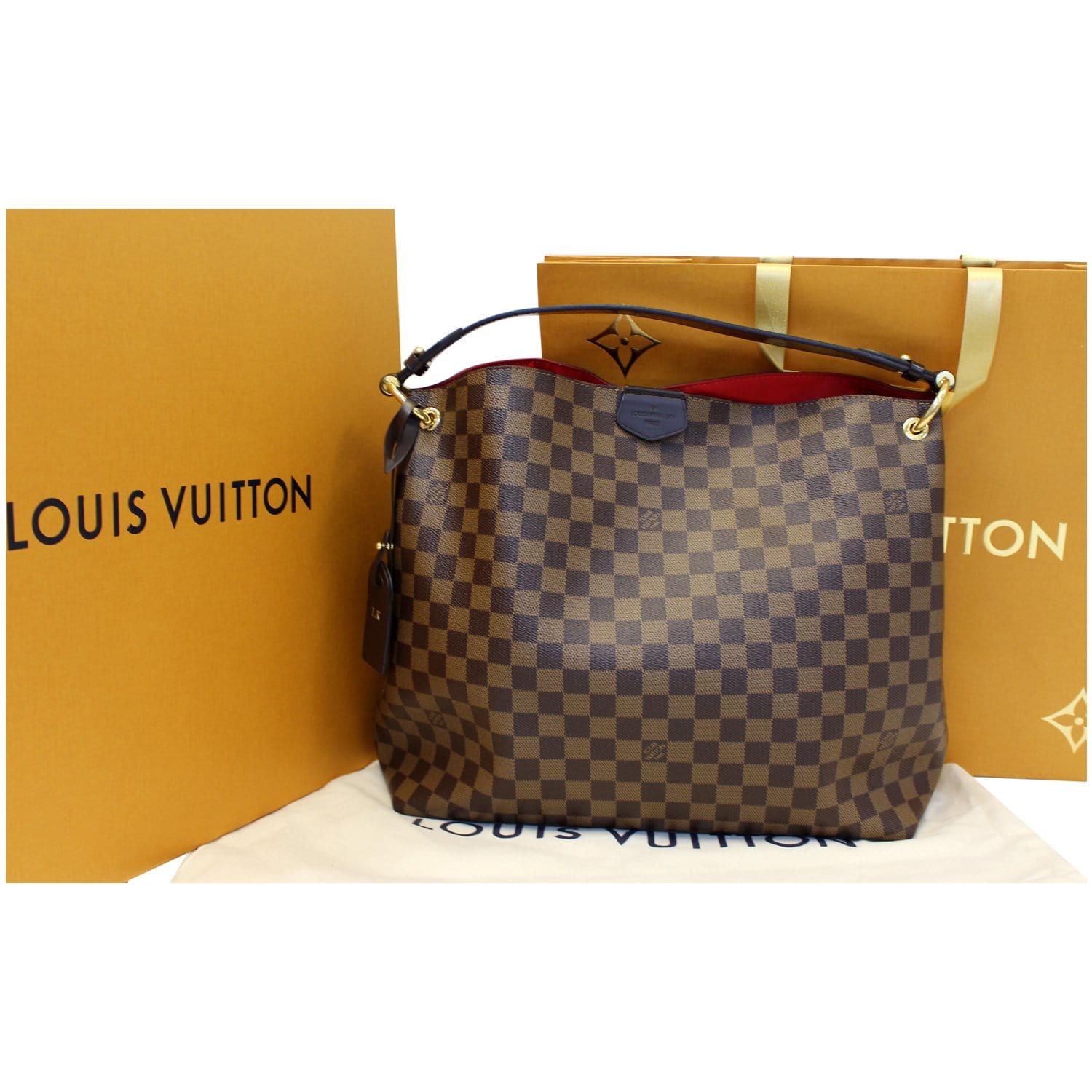 Louis Vuitton Damier Ebene Graceful MM - Brown Hobos, Handbags - LOU570381