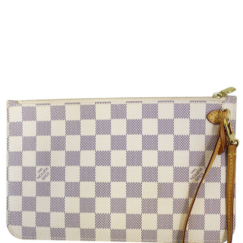 LOUIS VUITTON Pochette Wristlet Pouch Neverfull MM Damier Azur
