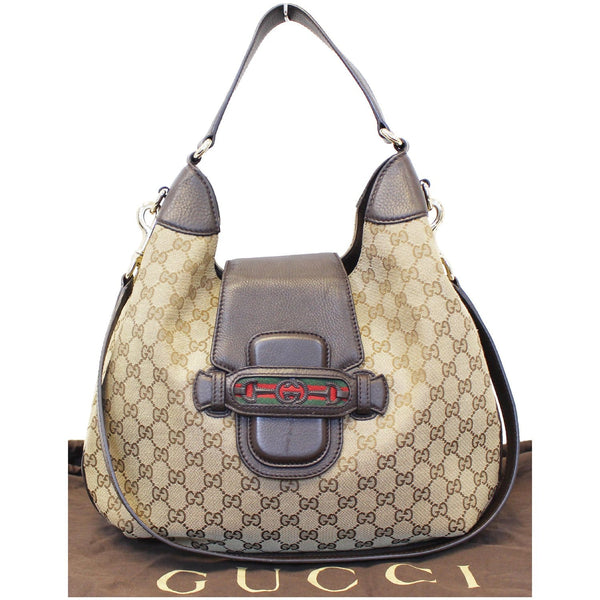 GUCCI Dressage Monogram Web Hobo Bag Dark Brown-US