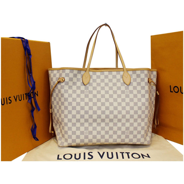 LOUIS VUITTON Neverfull GM Damier Azur Tote Shoulder Bag-US