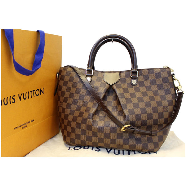 Louis Vuitton Damier Ebene Siena PM  Shoulder Bag Brown - front