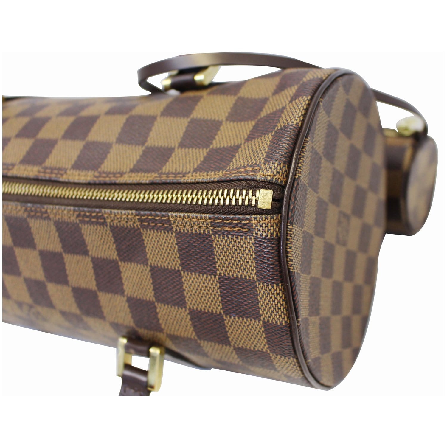 Louis Vuitton Papillon Attached Pouch Handbag Purse Damier Ebene