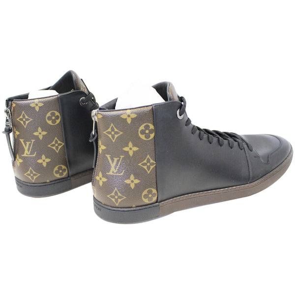 LOUIS VUITTON Line Up Monogram High Top Sneakers Black US 13