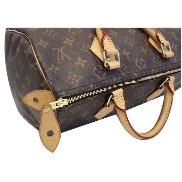 LOUIS VUITTON Speedy 30 Monogram Canvas Satchel Handbag Brown