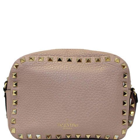 Valentino Rockstud Camera Leather Crossbody Bag Mauve