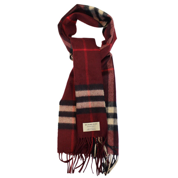 Burberry Scarf | Classic Cashmere Scarf in Claret - front view