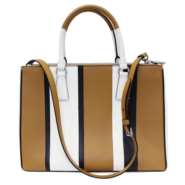 Prada Galleria Bag - Striped Saffiano Leather Tote Bag - Whole Look