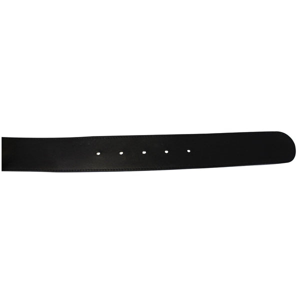 GUCCI Pearl Double G Black Leather Belt Size 44-US