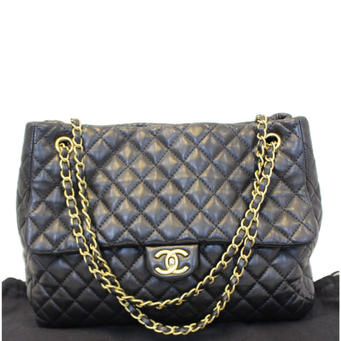 CHANEL Large Shopping Flap Shoulder Bag Black