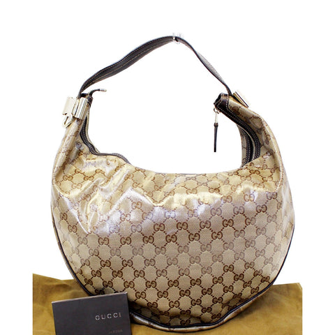 GUCCI GG Crystal Duchessa Hobo Bag Beige