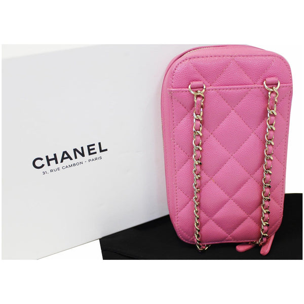 CHANEL Wallet On Chain WOC Caviar Leather Phone Holder Pink-US