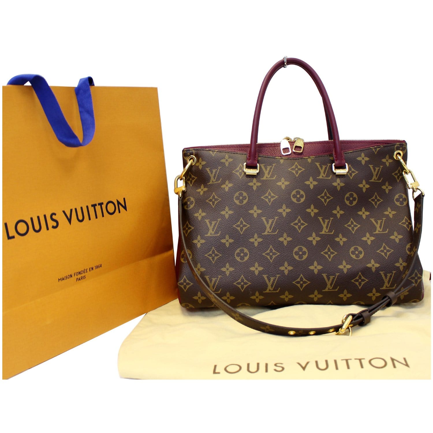 100% Guaranteed Authentic Louis Vuitton Monogram Pallas MM (Aurore)2